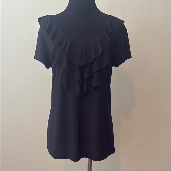 Carol Rose Tops - ❤️3/$15❤️ Elegant Black Ruffle Top